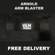 VAM BLACK ARM BLASTER WEIGHT LIFTING BODYBUILDING BICEP FITNESS EZ BAR CURL ARMS