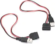Ruimou 2PCS SATA 15-Pin to USB 2.0 Power Extension Cable 12 Inches, Hard Drive Power Cable, SSD Power Cable, Only Supports 2.5 Inch Hard Drives