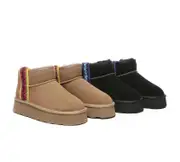 AUSTRALIAN SHEPHERD® UGG Boots Sheepskin Wool Ankle Platform Tazzy Vance - Chestnut / AU Ladies 9 / AU Men 7 / EU 40