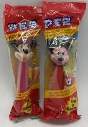 Disney Mickey Mouse & Minnie Mouse Retired PEZ New in Poly Bag