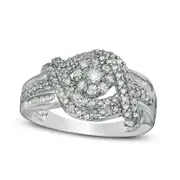 0.75 CT. T.W. Composite Natural Diamond Bypass Engagement Ring in Sterling Silver