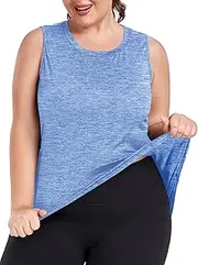 [FOREYOND] Plus Size Workout Tank Tops for Womens Lightweight Tank Tops Racerback Sleeveless Athletic Running Yoga Shirts