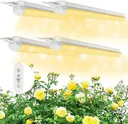 SHOPLED 2FT LED Grow Light, 80W(4 × 20W) T8 Full Spectrum LED Grow Lamp for Sunlight Replacement with AU Plug, Linkable Warm White Plants Growing Fixtures for Indoor Plant, Greenhouse, Seedling-4Pack