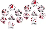 UPKOCH 14 Pcs Multi Sided Blood Dices Unique Acrylic Gaming Props for Role Playing Games Chic Party Supplies Irregular Blood Splatter Design Portable Dice for Outdoor Indoor Fun
