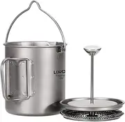 750ml Titanium Coffee Cup Mug French Press Pot Coffee Maker with Lid Outdoor Camping Cooking Pot