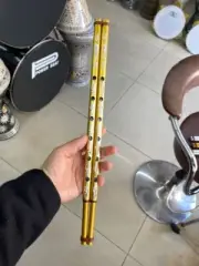 Double-Piped Flute Musical Inflatable Instrument Aluminium Engraved Majouz 16”