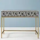 Handmade Modern Pattern Bone inlay console table, 3 Drawers Entryway Console tab