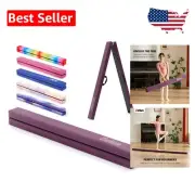 Portable 8ft Balance Beam for Kids - Suede Top & Rubber Feet for Safe Practice