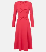 [Carolina Herrera] Carolina Herrera Bow-detail crêpe midi dress AU 12 pink