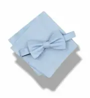 $65 Alfani Men's Blue Pre-Tied Adjustable Bowtie & Pocket Square Set