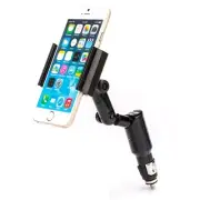 Car Mount DC Charging Socket Holder with USB Port Dock Cradle for Smartphones