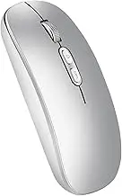 M103 +BT5.1 Wirel Dual-Mode Mouse Ergonomic Office Mice 3-Gear Adjustable DPI Built-in 500mAh Battery Silver
