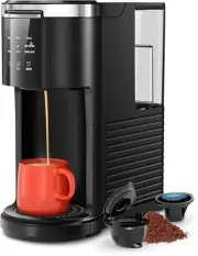 Kismile Single Serve Coffee Maker, 2 in 1 Pod Coffee Maker Machine for K-Cup ...