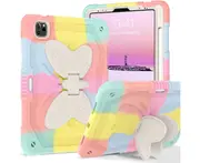 For Apple iPad Pro 11 2022 Butterfly Shockproof Survivor Case Cover - Pink Rainbow