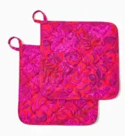 Lilly Pulitzer Set of 2 Pot Holders Amaryllis Red Secret Hideaway