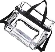 [Healvian] 1Pc Large Capacity Transparent Summer Beach Bag Seaside Handbag Durable Tote for Towels Clothes Swim Accessories for Family Outings Travel and Daily Use