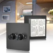 DC12V Dimmer Switch,RV LED Dimmer Switch,2 Gang 120W 5A PWM 12V-24V Dimmer,Ro...