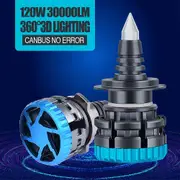 -carshark Turbo H7 Led Headlight Canbus 120w 30000lm H1 H8 H9 H11 Bulbs 360 Quartz Hb3 Hb4 Hir2 Car Lamp 9005 9006 9012 Fog Light