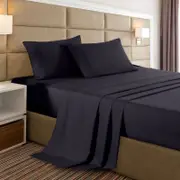 Royal Comfort 2000 Thread Count Bamboo Cooling Sheet Set King Single Charcoal