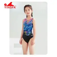在飛比找蝦皮商城精選優惠-Yingfa女童泳裝兒童賽車競技泳衣女童訓練專業泳衣數碼印花