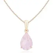 Pear-Shaped Rose Quartz Solitaire Pendant