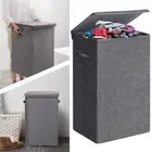 100L Laundry Basket Dirty Washing Clothes Storage Folding Bin Bag Hamper W/Lid