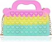 Pop Fidget Purse Shoulder Bag Push it Bubble Sensory Crossbody Bags Poppet Handbag for Girls Fidget Popper Toy for Kids Party Gifts