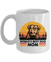 World's Best Dogue de Bordeaux Dog Mom Coffee Mug 11oz Retro Cup Gift Dogs Lover