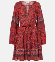 [Ulla Johnson] Ulla Johnson Abri floral cotton-blend minidress AU 4 red