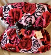 Vera Bradley Plush Throw Blanket HAVANA HOTHOUSE RED Pink Floral RARE NWT New