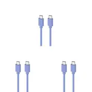 3PK Moki USB-C to USB-C SynCharge Cable 1 Meter iPhone/Android Ultra Blue