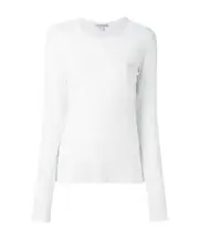 James Perse Long-Sleeved Crewneck Sheer Slub T-Shirt 0,1,2,3 White