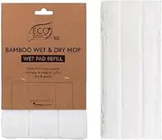 Eco Basics Bamboo Wet Pad Refill - 32cm x 14cm, Sustainable Bamboo, Machine Washable, Ultra-Absorbent, Fits Eco Basics Bamboo Wet & Dry Mop, Ideal for Hardwood, Tile & Laminate Floors
