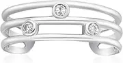 [Lavari Jewelers] 10k White-Gold Round-Shape White Cubic-Zirconia Ring