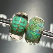 Trollbeads Longevity And Faceted Event Unique Glass Bead Set OOAK HTF