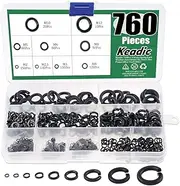 Keadic Various Spring Lock Washer Flat Washers Kit, Black