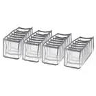 4pcs Wardrobe Clothes Storage Boxes 7 Grids Closet Drawer Organizer, Grey