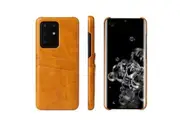 For Samsung Galaxy S20 Ultra Case Deluxe Leather Protective Cover Yellow