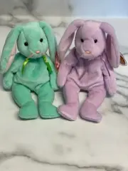 FLOPPITY and HOPPITY Original Retired 1996 TY Beanie Babies Rare Errors ~ MWMT