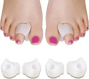 Pack of 12 Gel Toe Separators for Overlapping Toes, Bunion Correction, Silicone Toe Protection, Hallux Valgus Correction, White Gel Toe Separator
