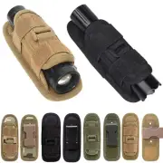 Tactical Molle Flashlight Pouch Holster 360° Rotatable Belt Clip Bag Torch Cover