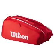 Wilson Super Tour Red 9 Racquet Squash Tennis Bag 2025