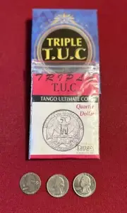 Triple TUC Quarter Gimmicks and Online Instructions. By Tango. Coin Magic.