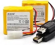 Coonyard (2-Pack) 9.6V 1000mAh NI-CD Rechargeable Battery Pack Replacement for HuanQi 781 728 RC 1:24 M1A2 Toy Tank, RC Car, RC Battle Tank, RC Boat Model Toys Household Appliances