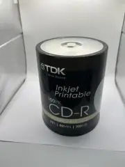 TDK 100PK CD-R Spindle Inkjet Printable 52X 80Min 700MB