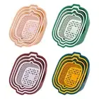 6 Pcs Stackable Colander Bowl Set Cleaning Bowls Drain Basket