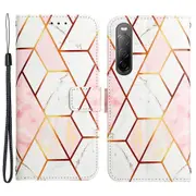 Pattern Printing Leather Series-5 For Sony Xperia 10 Iv Leather Cover Marble Pattern Phone Wallet Stand Protective Case
