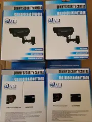 4 PACK Wali Ali Electric Fake Dummy Camera 30 RED NIGHTVISON LED Outdoor Indoor