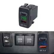 1PC Type-C QC3.0 Port Voltmeter USB Car Charger Socket For Toyota Tacoma Tundra (for: Toyota)