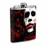 Scary Clowns D8 Flask 8oz Stainless Steel Hip Drinking Whiskey